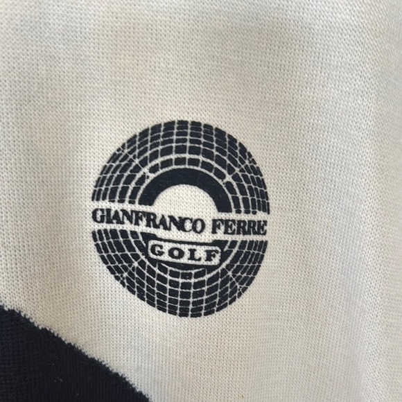 Gianfranco Ferre Black Cream Knit Golf Vest Sweater - Picture 3 of 11